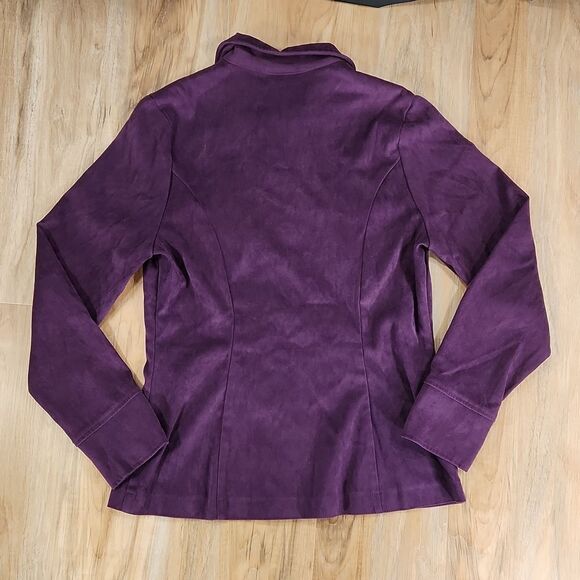 💚Vintage Paris Sport Club Purple Buttoned & Collared Fitted Top Large - Picture 2 of 13